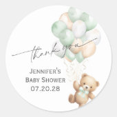 Sage Green Barly Wachten Moderne Douche Dank u Ronde Sticker (Voorkant)