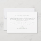 Sage Green Barok Monogram Crest Wedding Bedankkaart (Achterkant)