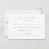 Sage Green Barok Monogram Crest Wedding RSVP Kaartje (Achterkant)