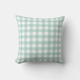 Sage Green Basic Gingham Checkered Pattern Kussen