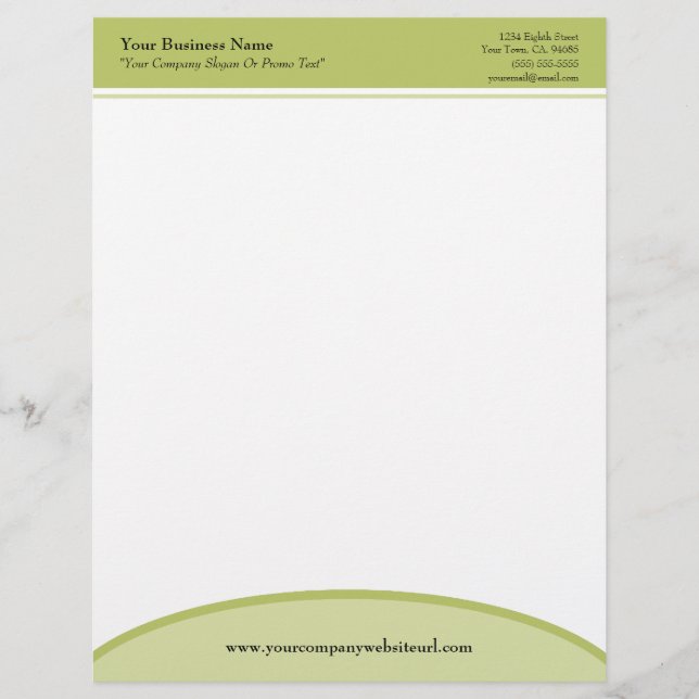 Sage Green Basic Professional Business Letterhead Custom Briefhoofd (Voorkant)