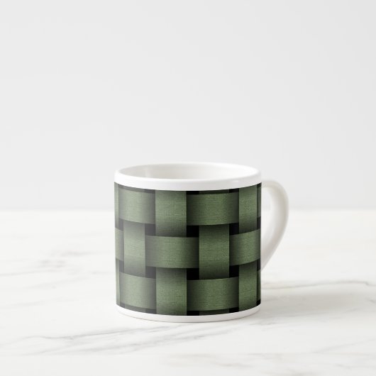 Sage Green Basket Weave Espresso Kop (Voorkant rechts)