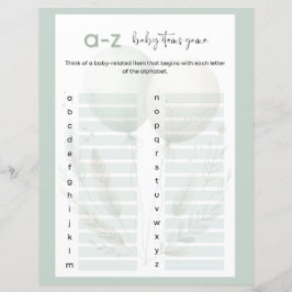 Sage Green Beer A tot Z Baby Items Baby shower Gam