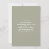Sage Green Beer Baby shower Boy Invitation Kaart (Achterkant)