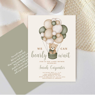 Sage Green Beer Baby shower Boy Invitation Kaart