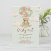 Sage Green Beer Baby shower Boy Invitation Kaart (Staand voorkant)