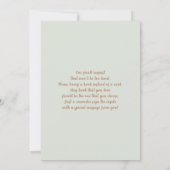 Sage Green Beer Baby shower Boy Invitation Kaart (Achterkant)