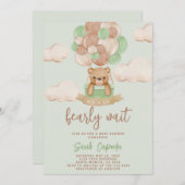 Sage Green Beer Baby shower Boy Invitation Kaart (Voorkant / Achterkant)