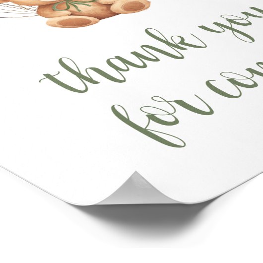 Sage Green Beer Balloon Bedankt voor uw komst Poster (Hoek)