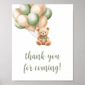 Sage Green Beer Balloon Bedankt voor uw komst Poster (Voorkant)