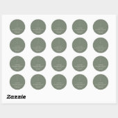 Sage Green Beige Flower Welcome Wedding Ronde Sticker (Vel)