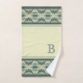 Sage Green Beige Grayish Brown Ethnic look op maat Bad Handdoek (Handdoek)