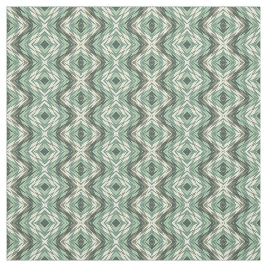Sage Green Beige Grey Brown Aztec Mosaic Pattern Stof (Swatch)