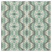 Sage Green Beige Grey Brown Aztec Mosaic Pattern Stof (Close Up)