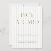 Sage Green & Beige Kies een Kaart Trouwbord (Voorkant)