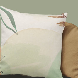 Sage Green & Beige minimalist Natural Abstract Kussen