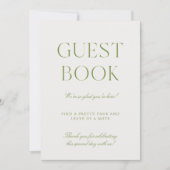 Sage Green & Beige Wedding Guest Book Sign Kaart (Voorkant)