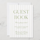 Sage Green & Beige Wedding Guest Book Sign Kaart (Voorkant)
