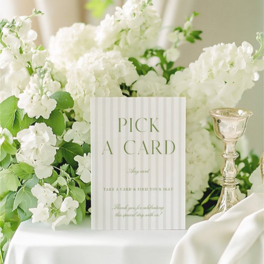 Sage Green & Beige Wedding Kies een Kaart Teken