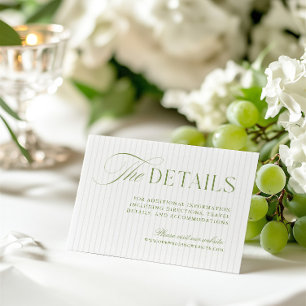 Sage Green & Beige Wedding Website Behuizing Kaart