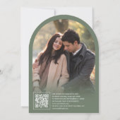 Sage Green Beige Wildflower Butterfly Boog Huwelij Kaart (Achterkant)