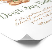 Sage Green Beren ballon Baby shower zeg niet Baby Poster (Hoek)