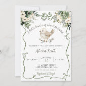 Sage Green Birdie Baby shower Kaart (Voorkant)