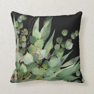 Sage Green Black Botanical PILLOW Kussen