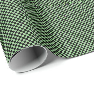 Sage Green Black Checkerboard Camouflage Patroon Cadeaupapier