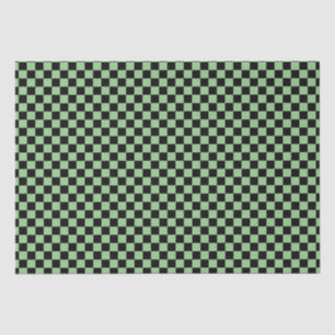 Sage Green Black Checkerboard Camouflage Patroon Tissuepapier