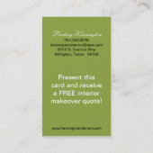 Sage Green Black Damask Visitekaartjes (Achterkant)