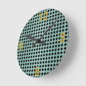 Sage Green Black Geometric Wall klok (Hoek)
