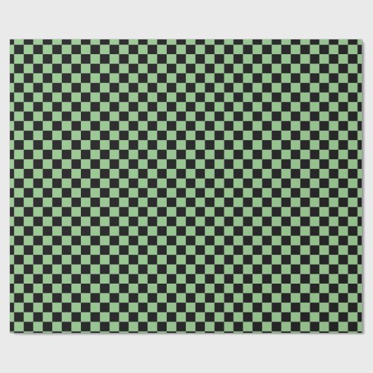 Sage Green Black Pattern Checkerboard Camouflage Cadeaupapier (Vlak)