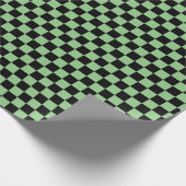 Sage Green Black Pattern Checkerboard Camouflage Cadeaupapier (Hoek)
