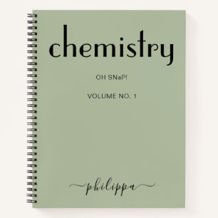 Sage Green Black Specialized Chemistry Notitieboek