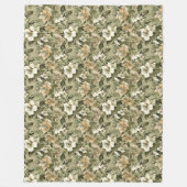 Sage Green Blanket Elegant Gold Floral Accent Fleece Deken (Voorkant)