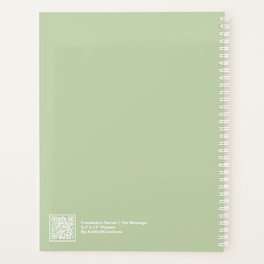 Sage Green Block Quote Large Planner (Achterkant)
