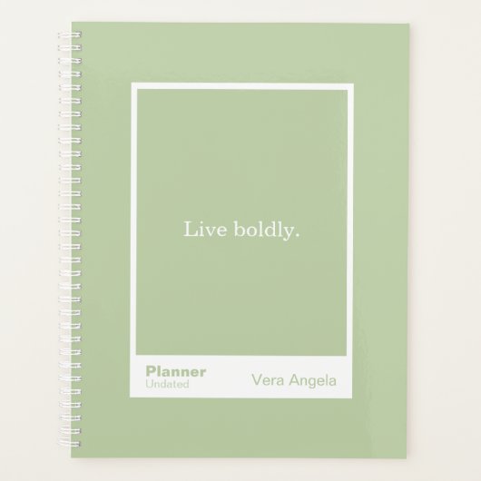 Sage Green Block Quote Large Planner (Voorkant)