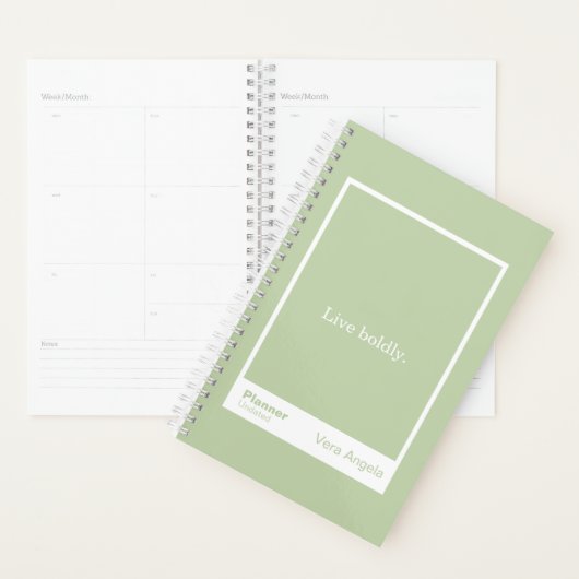Sage Green Block Quote Small Planner (Display)