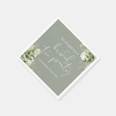 Sage Green Bloemen Greenery Script Bruids Tea Part Servet (Hoek)