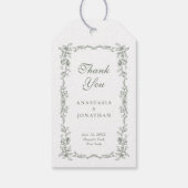 Sage Green  Bloemen Huwelijk Bedankt Cadeaulabel (Achterkant)
