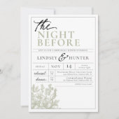 Sage Green Bloemen Wedding Repetitie Diner Kaart (Voorkant)