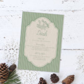 Sage Green Bloemenlijn tekening Trouwdetails Kaart