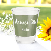 Sage Green Bloemenmeisje Bridesmaid Shot Glas