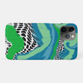 Sage Green, Blue, Black en White Stippen Abstract Case-Mate iPhone Case (Achterkant (horizontaal))