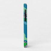 Sage Green, Blue, Black en White Stippen Abstract Case-Mate iPhone Case (Achterkant/links)