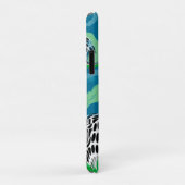 Sage Green, Blue, Black en White Stippen Abstract Case-Mate iPhone Case (Achterkant/rechts)