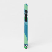 Sage Green, Blue, Black en White Stippen Abstract iPhone Hoesje (Linkerkant)