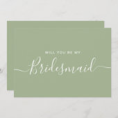 Sage Green Blue Bridesmaid proposal Kaart (Voorkant / Achterkant)