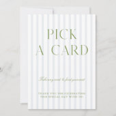 Sage Green & Blue Kies een Kaart Trouwbord (Voorkant)